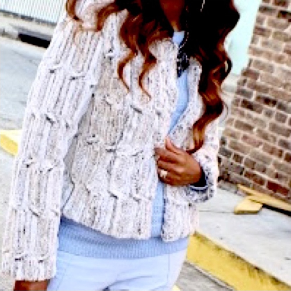 Fever Faux Fur Lined Jacket Size L Gray Furry Plush Super Soft Party Luxe